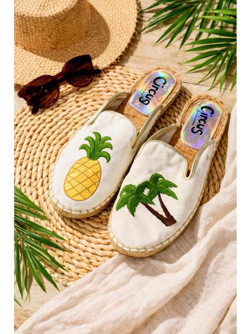 Circus by Sam Edelman Leanne Pineapple Espadrille Slides Sz. 7.5 Shoes Flats